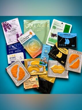 Skincare Bundle Set - Collagen Masks + Gold Eye Patches (14pc)